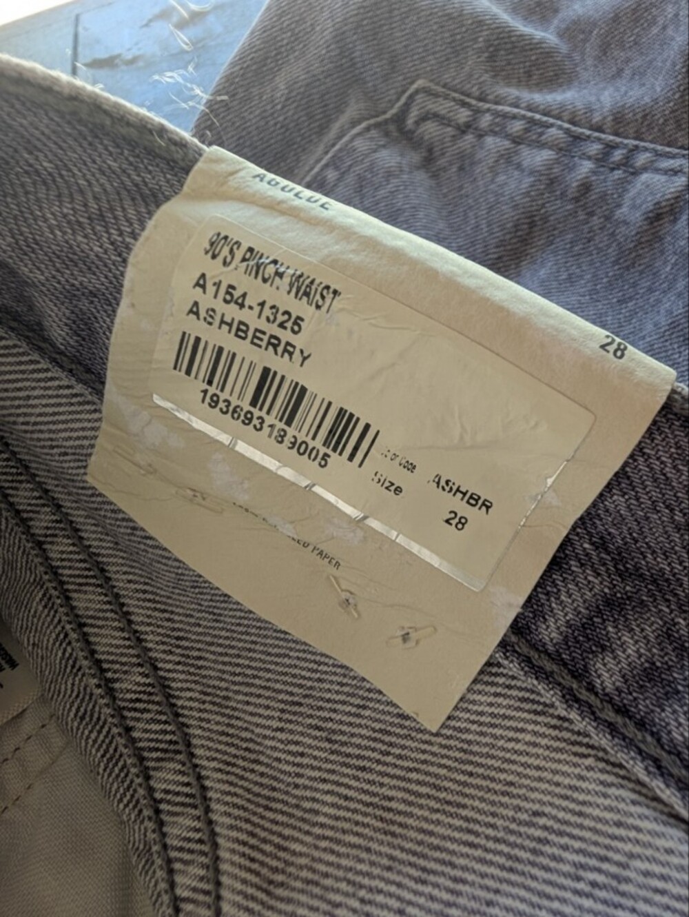 NWT AGOLDE 90'S PINCH WAIST BUTTON FLY Straight Leg Jeans - ASHBURRY SIZE 28 - Picture 3 of 12
